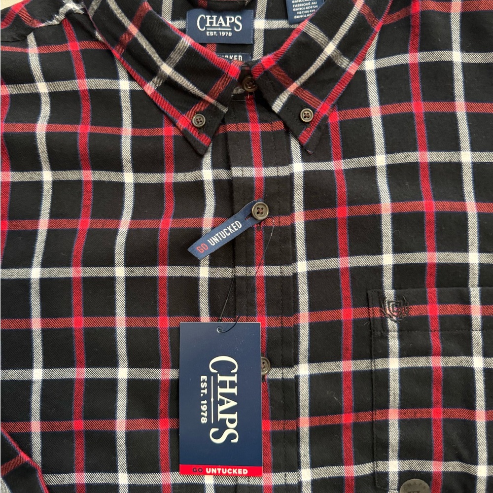 CHAPS Men’s Go Untucked Flannel Shirt